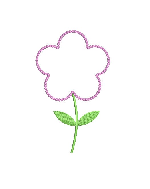 Flower Monogram Frame Machine Embroidery Design: Preppy Floral (Digital Instant Download) PES DST JEF+++