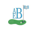 Golf Green Boys 18th Hole Monogram Preppy Frame Machine Embroidery Design, 4 Sizes PES DST JEF++ Incl Digital Instant Download