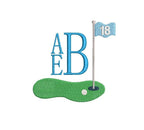 Golf Green Boys 18th Hole Monogram Preppy Frame Machine Embroidery Design, 4 Sizes PES DST JEF++ Incl Digital Instant Download