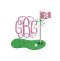 Golf Green Girls 18th Hole Monogram Preppy Frame Machine Embroidery Design, 4 Sizes PES DST JEF++ Incl Digital Instant Download