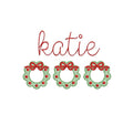 Christmas Wreath Mini-Trio Sketch Frame Machine Embroidery Design, 5 Sizes PES DST JEF++ Incl Digital Instant Download