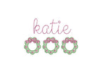 Christmas Wreath Mini-Trio Sketch Frame Machine Embroidery Design, 5 Sizes PES DST JEF++ Incl Digital Instant Download
