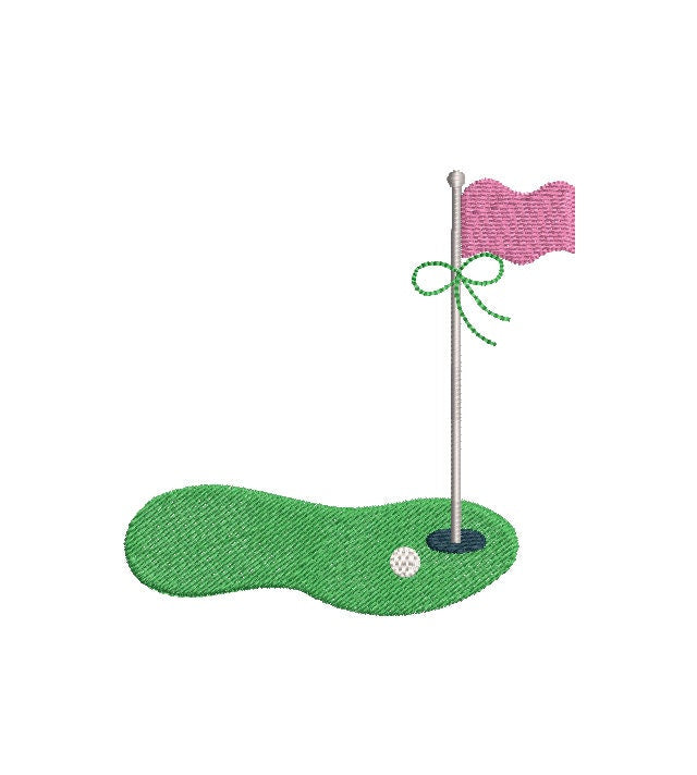 Golf Green Girls 18th Hole Monogram Preppy Frame Machine Embroidery Design, 4 Sizes PES DST JEF++ Incl Digital Instant Download