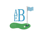 Golf Green Boys 18th Hole Monogram Preppy Frame Machine Embroidery Design, 4 Sizes PES DST JEF++ Incl Digital Instant Download