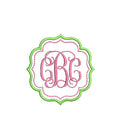 Preppy Double Frame Monogram Machine Embroidery Design, 7 Sizes, PES DST JEF Incl Digital Instant Download