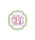 Preppy Double Frame Monogram Machine Embroidery Design, 7 Sizes, PES DST JEF Incl Digital Instant Download