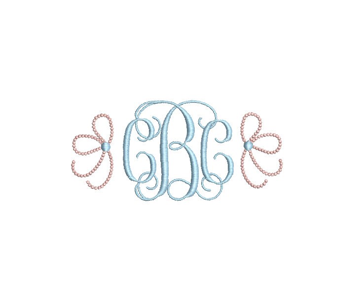 Pretty Side Bow Pearl Knots 4 Sizes Machine Embroidery Design PES DST JEF+++ Incl Digital Instant Download