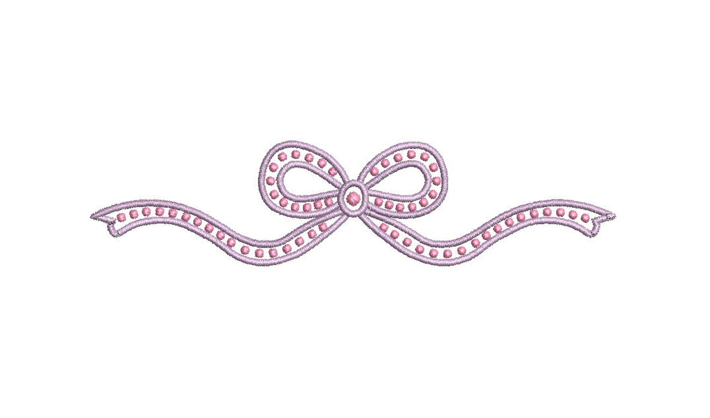Bow with Pearl Knots, 3 Sizes PES DST JEF++ Incl Digital Instant Download