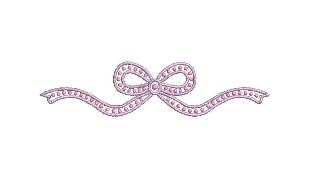 Bow with Pearl Knots, 3 Sizes PES DST JEF++ Incl Digital Instant Download