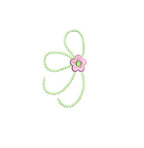Floral Side Bow Stem Stitch Embroidery Design, PES DST JEF++ Digital Download
