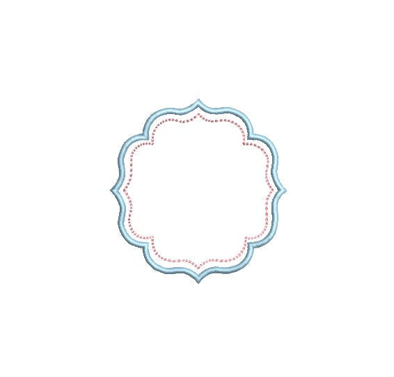 Preppy Double Frame Monogram Machine Embroidery Design, 7 Sizes, PES DST JEF Incl Digital Instant Download