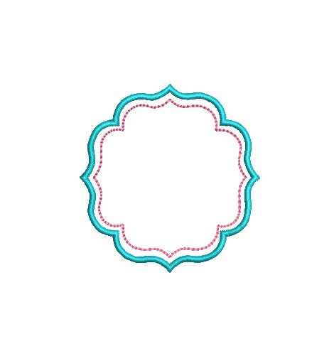 Preppy Double Frame Monogram Machine Embroidery Design, 7 Sizes, PES DST JEF Incl Digital Instant Download