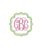 Preppy Double Frame Monogram Machine Embroidery Design, 7 Sizes, PES DST JEF Incl Digital Instant Download