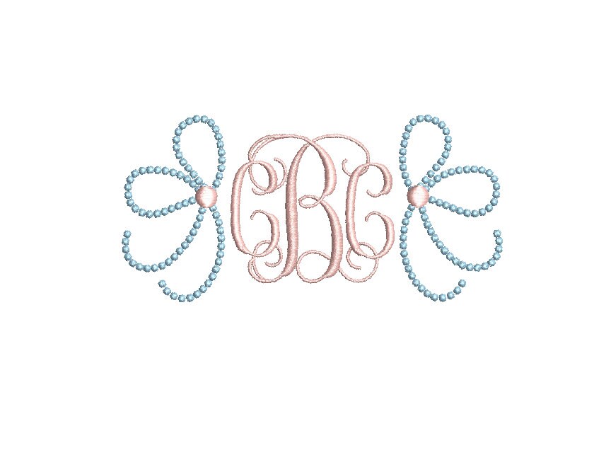 Pretty Side Bow Pearl Knots 4 Sizes Machine Embroidery Design PES DST JEF+++ Incl Digital Instant Download