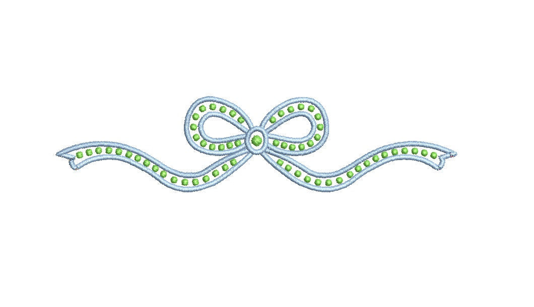 Bow with Pearl Knots, 3 Sizes PES DST JEF++ Incl Digital Instant Download