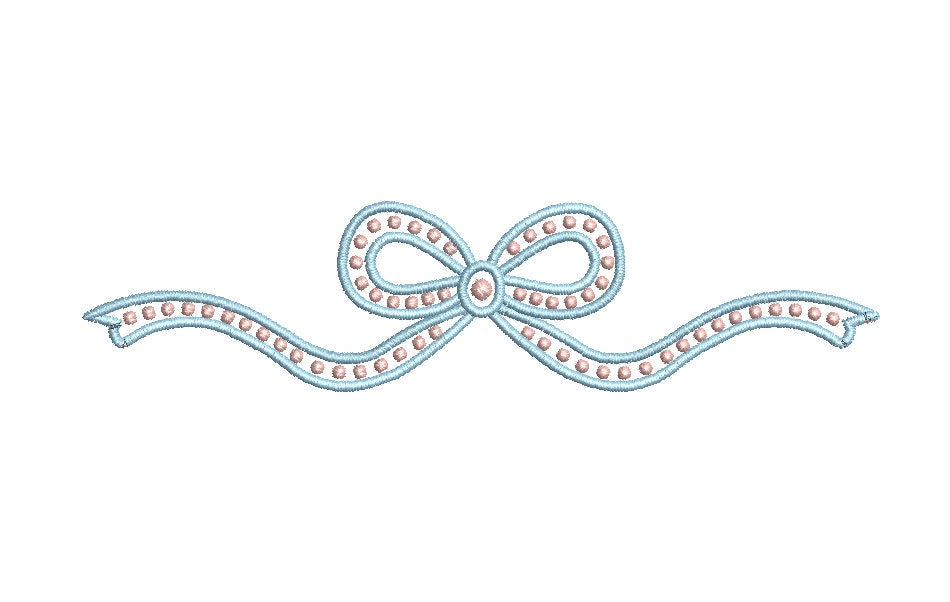 Bow with Pearl Knots, 3 Sizes PES DST JEF++ Incl Digital Instant Download