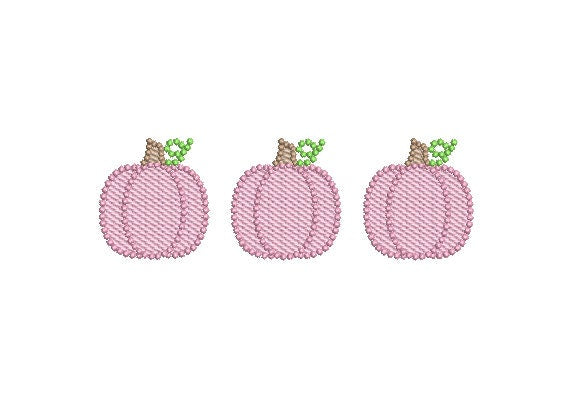 Pumpkin Pearl Knot Beaded Trio Sketch Filled & Outline Options Machine Embroidery Designs 4 Sizes PES DST JEF++ Digital Instant Download