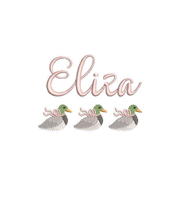 Mallard Girl with Bow Trio Duck Machine Embroidery Design 3 Sizes PES DST JEF Incl Digital Instant Download