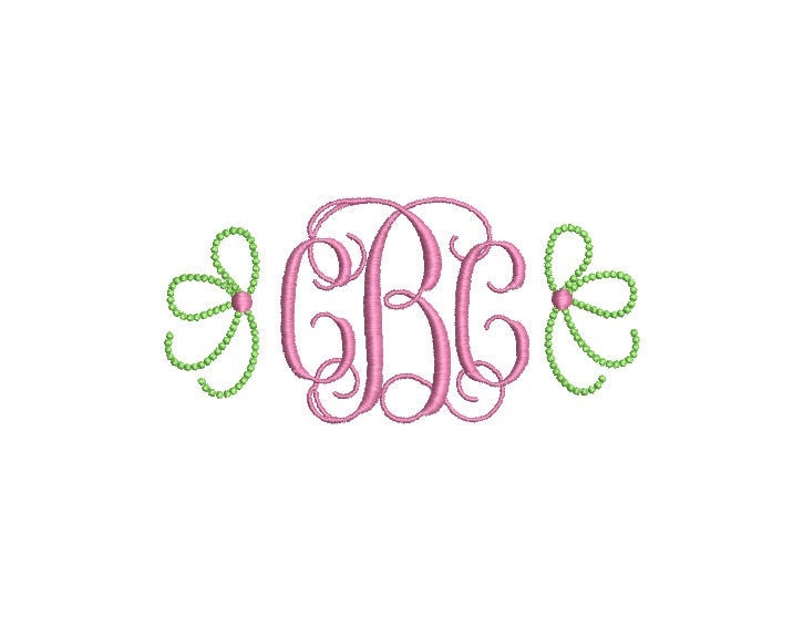 Pretty Side Bow Pearl Knots 4 Sizes Machine Embroidery Design PES DST JEF+++ Incl Digital Instant Download