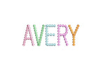 Pearl Beaded Font All Caps Machine Embroidery Design 5 Sizes BX PES DST+++ Incl Digital Instant Download