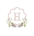 Mallard Girl Duck Pearls Cat Tails Reeds Frame Machine Embroidery Design 3 Sizes PES DST JEF Incl Digital Instant Download