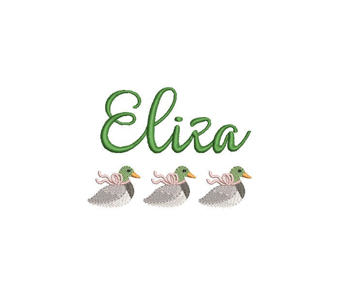 Mallard Girl with Bow Trio Duck Machine Embroidery Design 3 Sizes PES DST JEF Incl Digital Instant Download