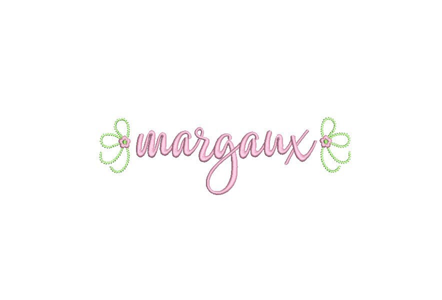 Floral Side Bow Stem Stitch Embroidery Design, PES DST JEF++ Digital Download