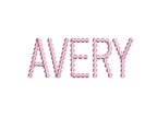 Pearl Beaded Font All Caps Machine Embroidery Design 5 Sizes BX PES DST+++ Incl Digital Instant Download