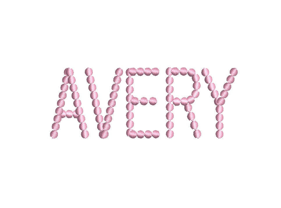 Pearl Beaded Font All Caps Machine Embroidery Design 5 Sizes BX PES DST+++ Incl Digital Instant Download