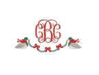 Mallard Girl Ducks Bows & Vine Garland Banner Bunting Swag Frame Machine Embroidery Design 3 Sizes Digital Instant Download