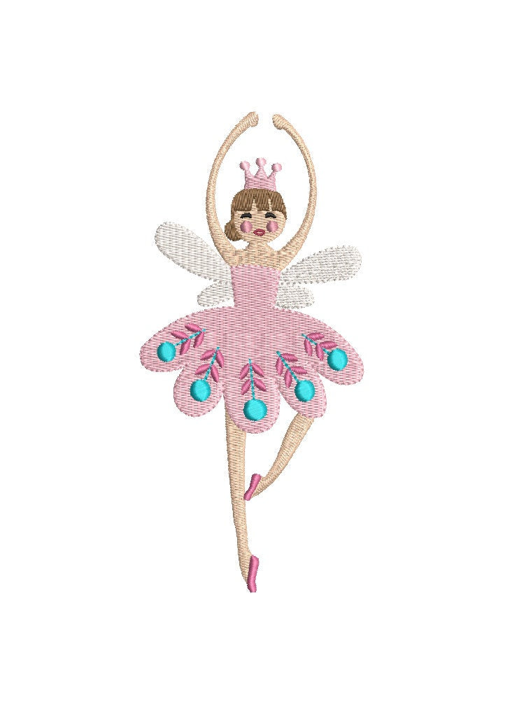 Nutcracker Sugar Plum Fairy Ballerina 5 Sizes Machine Embroidery Design PES DST JEF Included