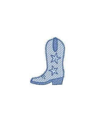 Cowgirl Cowboy Boot SKETCH Fringed with Stars Sketch Style, Machine Embroidery Designs, 4 Sizes, PES DST ++ Incl Digital Instant Download