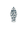 Chinoiserie Ginger Jar Sketch Machine Embroidery Design 3 Sizes  PES DST JEF++ Incl Digital Instant Download