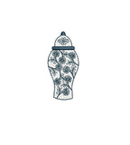 Chinoiserie Ginger Jar Sketch Machine Embroidery Design 3 Sizes  PES DST JEF++ Incl Digital Instant Download