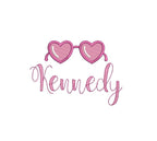 Heart Sunglasses 5 Sizes Machine Embroidery Design PES DST JEF Incl Digital Instant Download