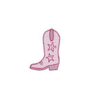 Cowgirl Cowboy Boot SKETCH Fringed with Stars Sketch Style, Machine Embroidery Designs, 4 Sizes, PES DST ++ Incl Digital Instant Download
