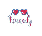 Heart Sunglasses 5 Sizes Machine Embroidery Design PES DST JEF Incl Digital Instant Download