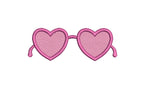 Heart Sunglasses 5 Sizes Machine Embroidery Design PES DST JEF Incl Digital Instant Download