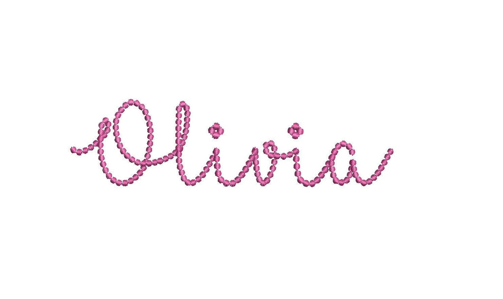 Pearl Beaded Script Font All Caps Machine Embroidery Design 5 Sizes BX PES DST++ Incl Digital Instant Download