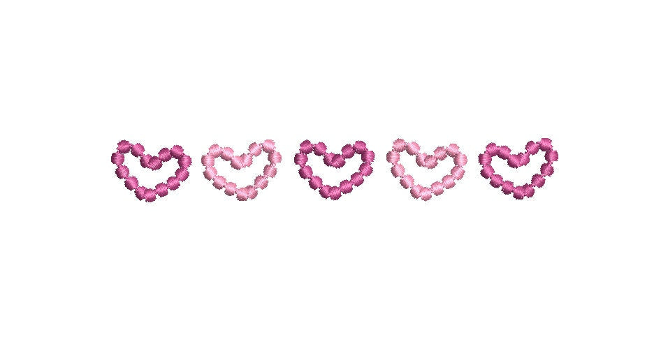 Pearl Beaded Frame of 5 hearts Bundle 5 Sizes 3 Color Combo Choices Machine Embroidery Design PES DST JEF Incl Digital Instant Download