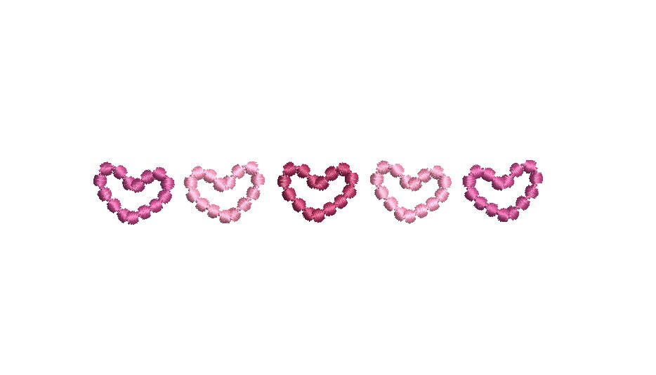 Pearl Beaded Frame of 5 hearts Bundle 5 Sizes 3 Color Combo Choices Machine Embroidery Design PES DST JEF Incl Digital Instant Download