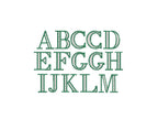 Lattice Fill Serif Regal Font All Caps TwoColor Machine Embroidery Design 6 Sizes BX PES DST+++ Incl Digital Instant Download