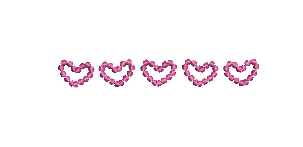 Pearl Beaded Frame of 5 hearts Bundle 5 Sizes 3 Color Combo Choices Machine Embroidery Design PES DST JEF Incl Digital Instant Download