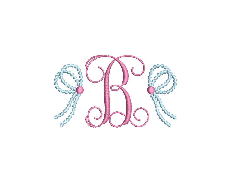Side Bow Pearl Beaded 4 Sizes PES DST JEF++ Incl Digital Instant Download