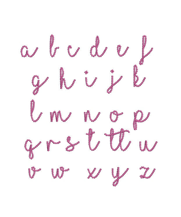 Pearl Beaded Script Font All Caps Machine Embroidery Design 5 Sizes BX PES DST++ Incl Digital Instant Download