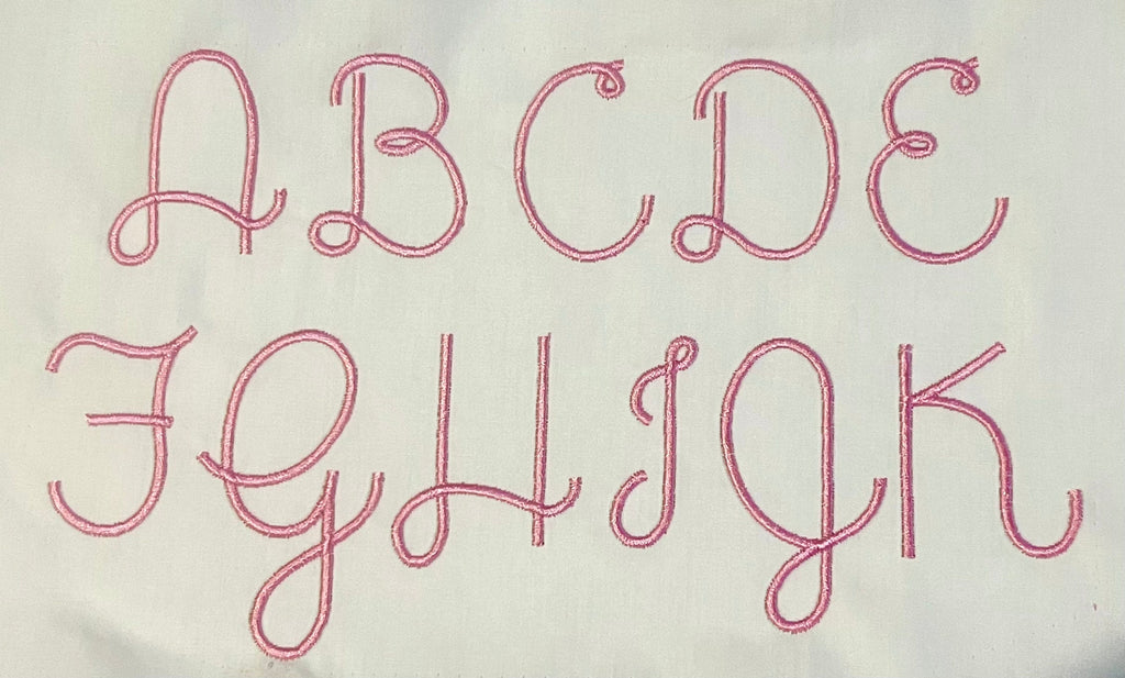 Satin Script Cursive Font Machine Embroidery Design 3 Sizes BX PES DST+++ Incl Digital Instant Download