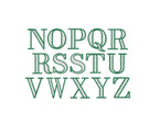 Lattice Fill Serif Regal Font All Caps TwoColor Machine Embroidery Design 6 Sizes BX PES DST+++ Incl Digital Instant Download