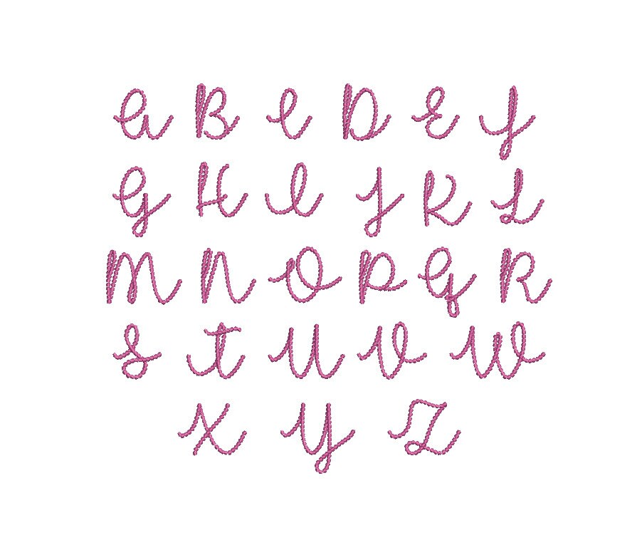 Pearl Beaded Script Font All Caps Machine Embroidery Design 5 Sizes BX PES DST++ Incl Digital Instant Download