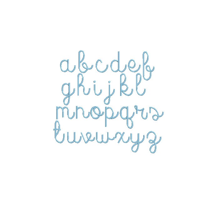 Satin Script Cursive Font Machine Embroidery Design 3 Sizes BX PES DST+++ Incl Digital Instant Download