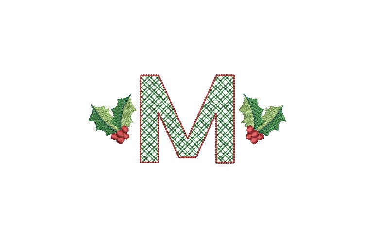 Holly Berries Christmas Machine Embroidery Design (PES DST JEF++ Digital Download)
